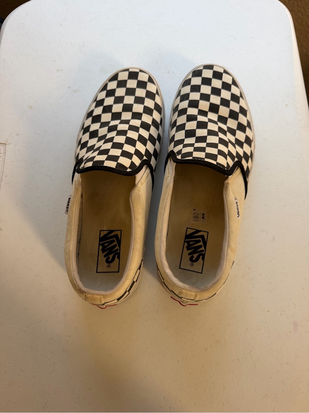 Vans Checkerboard Slip-On Sneakers - Black & White